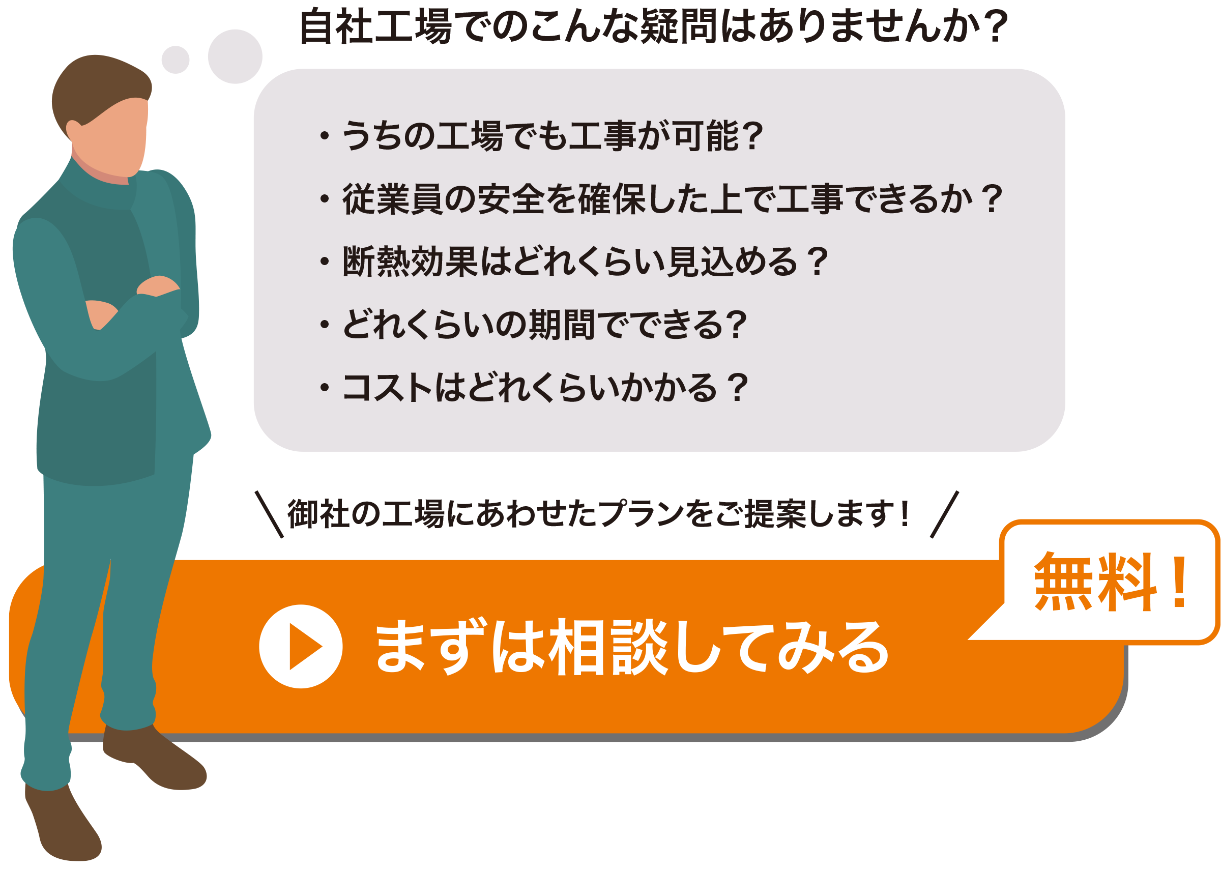 御社の工場にあわせたプランをご提案します!まずはご相談ください！